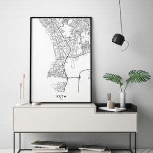 Kuta, Bali, Indonesia Art, City Map Print Wall Art | A4 A3 A2 A1 - Etsy