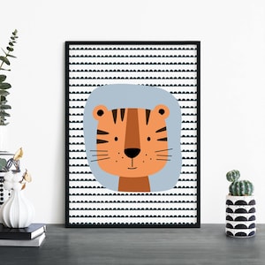 Tiger Poster Print Arte de pared / Niños Niños Niños Niñas Guardería Dormitorio / A4 A3 A2 A1