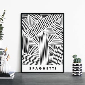 Impresión ilustrativa de espaguetis/pasta para pared, 4 x 6, 5 x 7, A4, A3, A2, A1