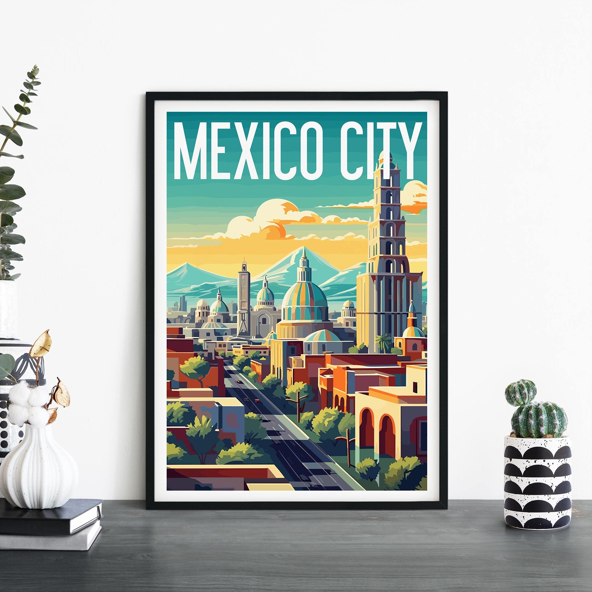 Mexico City | Illustrative Travel Print Wall Art | 4x6 5x7 A4 A3