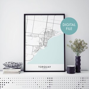 Torquay, Victoria, Australia City Map Print Wall Art / Print At Home / Digital Download File