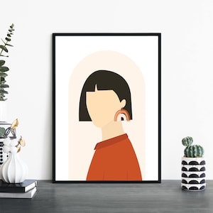 Femme No.5 Arte de pared de impresión ilustrativa / 4x6 5x7 A4 A3 A2 A1
