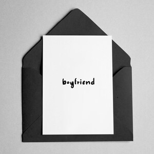 Boyfriend Greeting Card - Birthday, etc - Handwritten Font