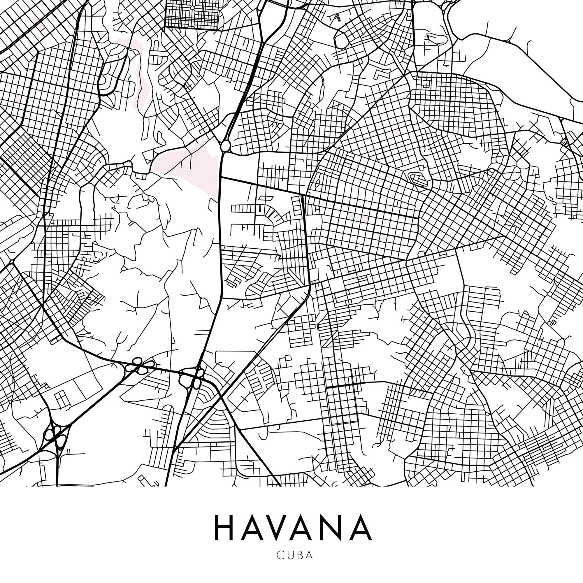 Havana Cuba City Map Print Wall Art Print at Home Digital | Etsy