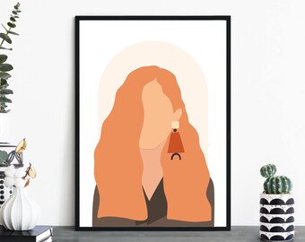 Femme No.6 Illustrative Print Wall Art | 4x6 5x7 A4 A3 A2 A1