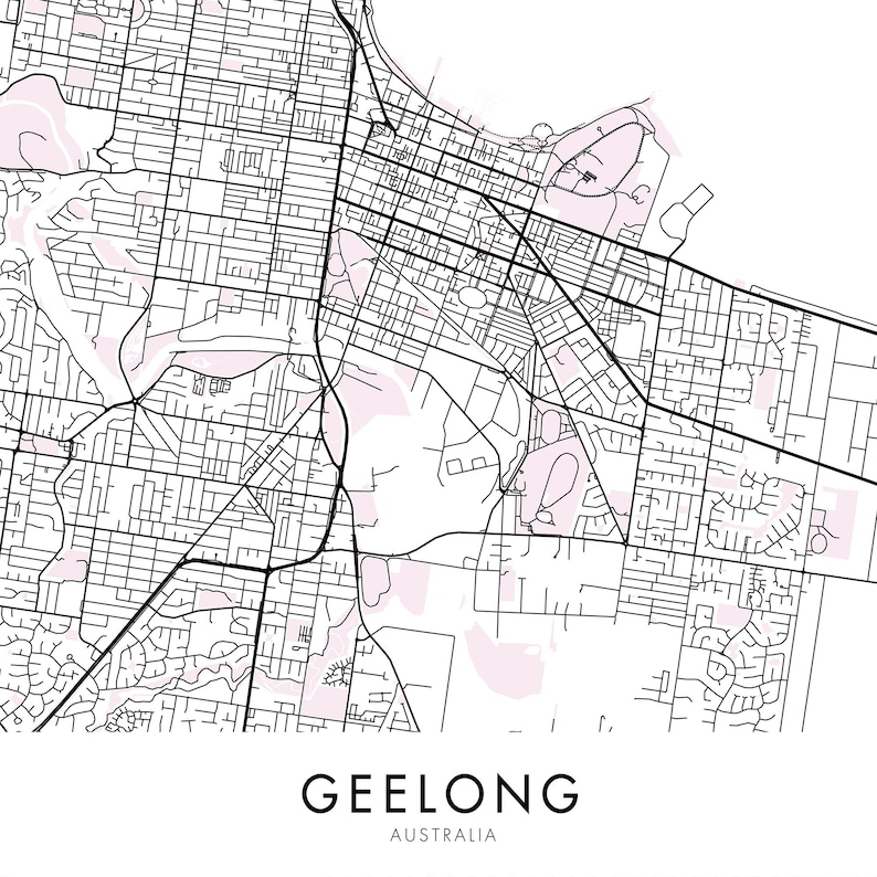 Geelong Victoria Australia City Map Print Wall Art Print Etsy Sweden