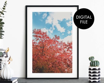 Autumn Leaves Print Wall Art | Print At Home | Digital Download File