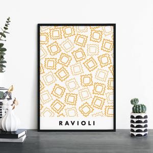 Impresión ilustrativa de ravioles/pasta para pared, 4 x 6, 5 x 7, A4, A3, A2, A1