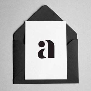 Personalized Letter or Number Card - Contemporary Minimalist