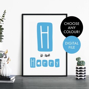 DIGITAL DOWNLOAD Personalised Childs Name Nursery Bedroom Print Wall Art | Boys Girls Kids Baby - Downloadable JPEG File