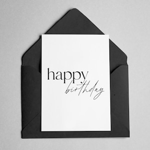 Birthday Card - Duo Font - "happy birthday"