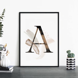 letra A arte abstrata da parede da impressão do alfabeto | 4x6 5x7 A4 A3 A2 A1
