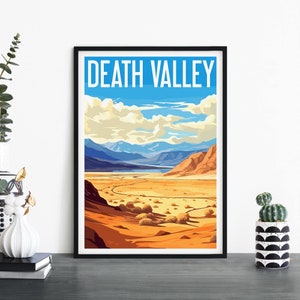 Valle de la Muerte, California / Arte ilustrativo de la pared de la impresión de viajes / 4x6 5x7 A4 A3 A2 A1
