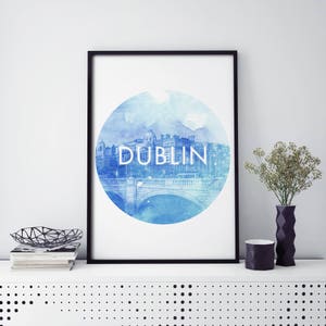Dublin, Ireland Watercolour Print Wall Art | 4x6 5x7 A4 A3 A2 A1