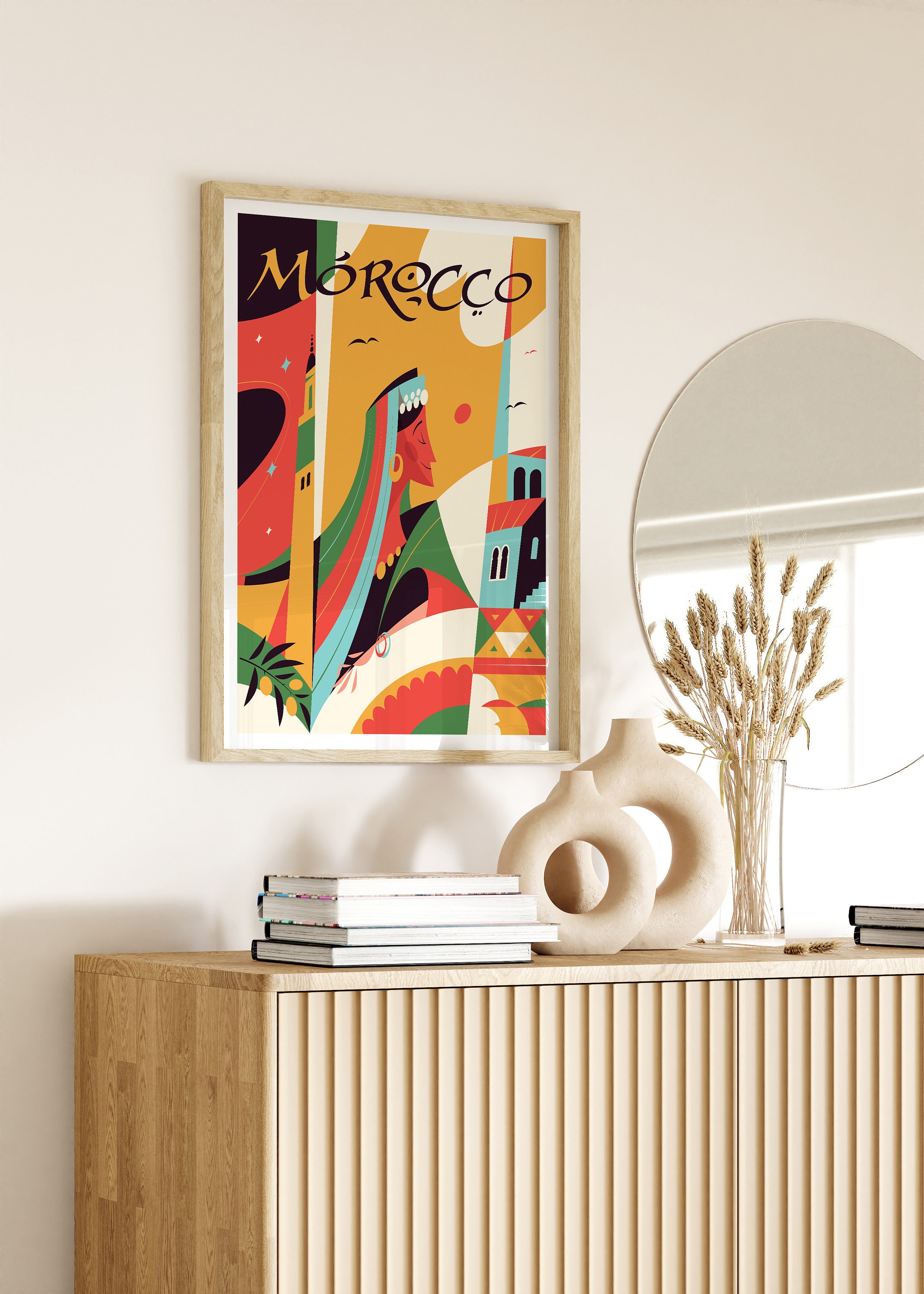Morocco | Illustrative Travel Print Wall Art | 4x6 5x7 A4 A3 A2 A1