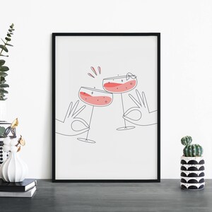 Impresión ilustrativa de pared Daiquiri 'Cheers' / 4x6 5x7 A4 A3 A2 A1