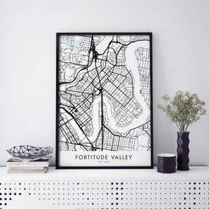 Fortitude Valley, Brisbane, Queensland Art, Stadskaart Print Wall Art | A4 A3 A2 A1