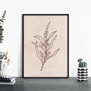 Acacia / Arte de pared de impresión ilustrativa floral nativa australiana / A4 A3 A2 A1