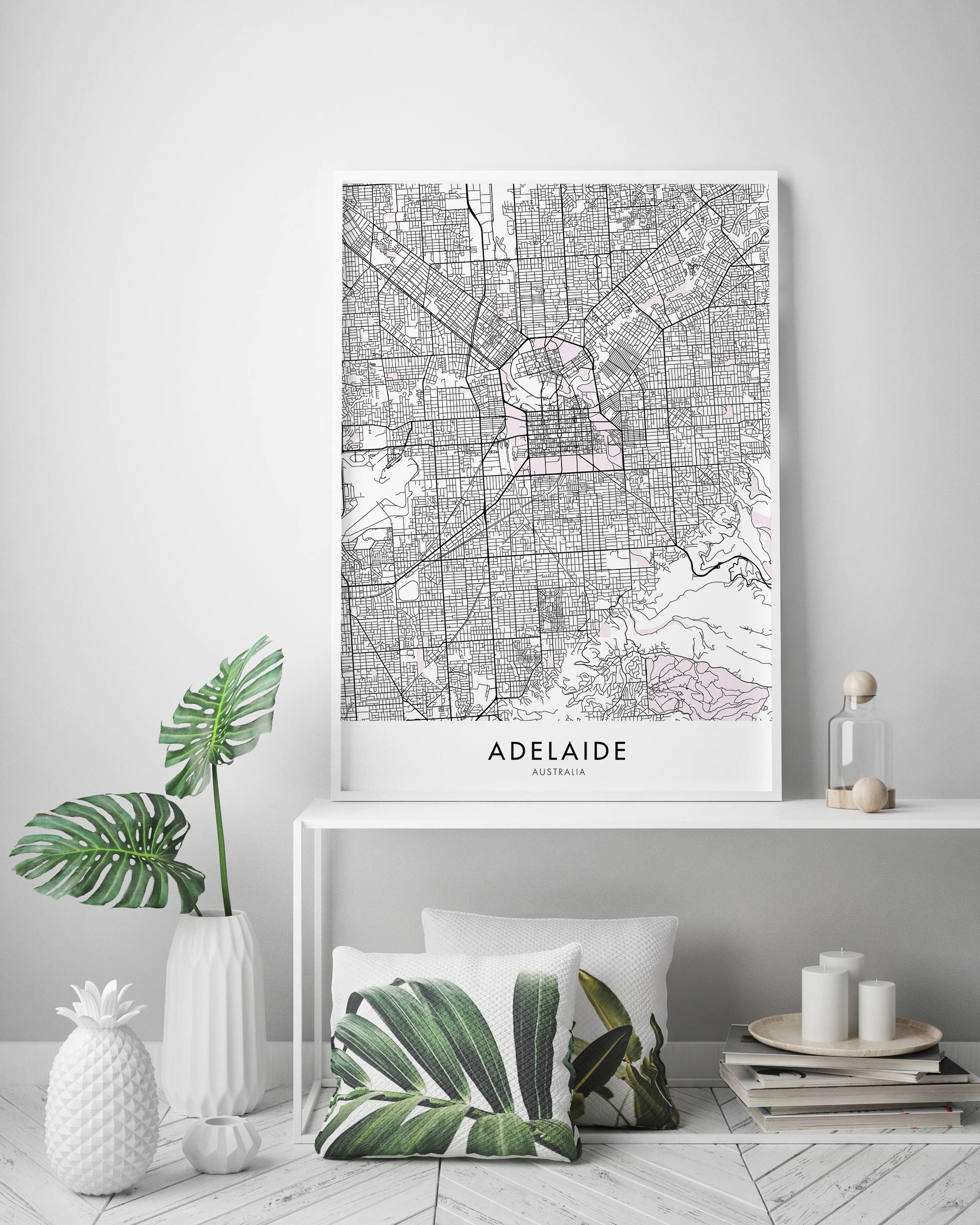 Adelaide Australia Art City Map Print Wall Art A4 A3 A2 A1 Etsy
