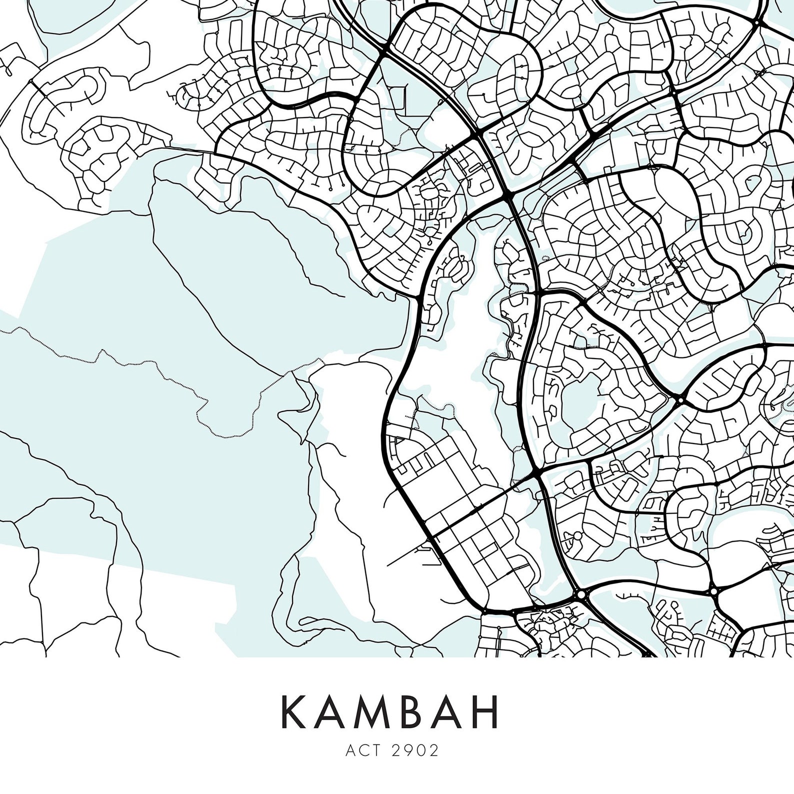 Kambah Canberra ACT Australia Art City Map Print Wall Art Etsy Australia