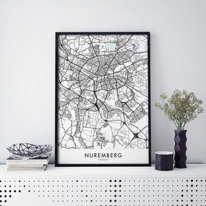 Nuremberg, Germany Art, City Map Print Wall Art | A4 A3 A2 A1