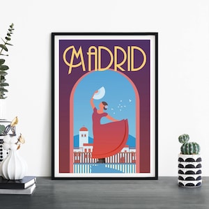 Madrid, España / Arte ilustrativo de pared con impresión de viajes / 4x6 5x7 A4 A3 A2 A1