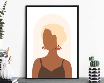 Femme No.2 Illustrative Print Wall Art | 4x6 5x7 A4 A3 A2 A1