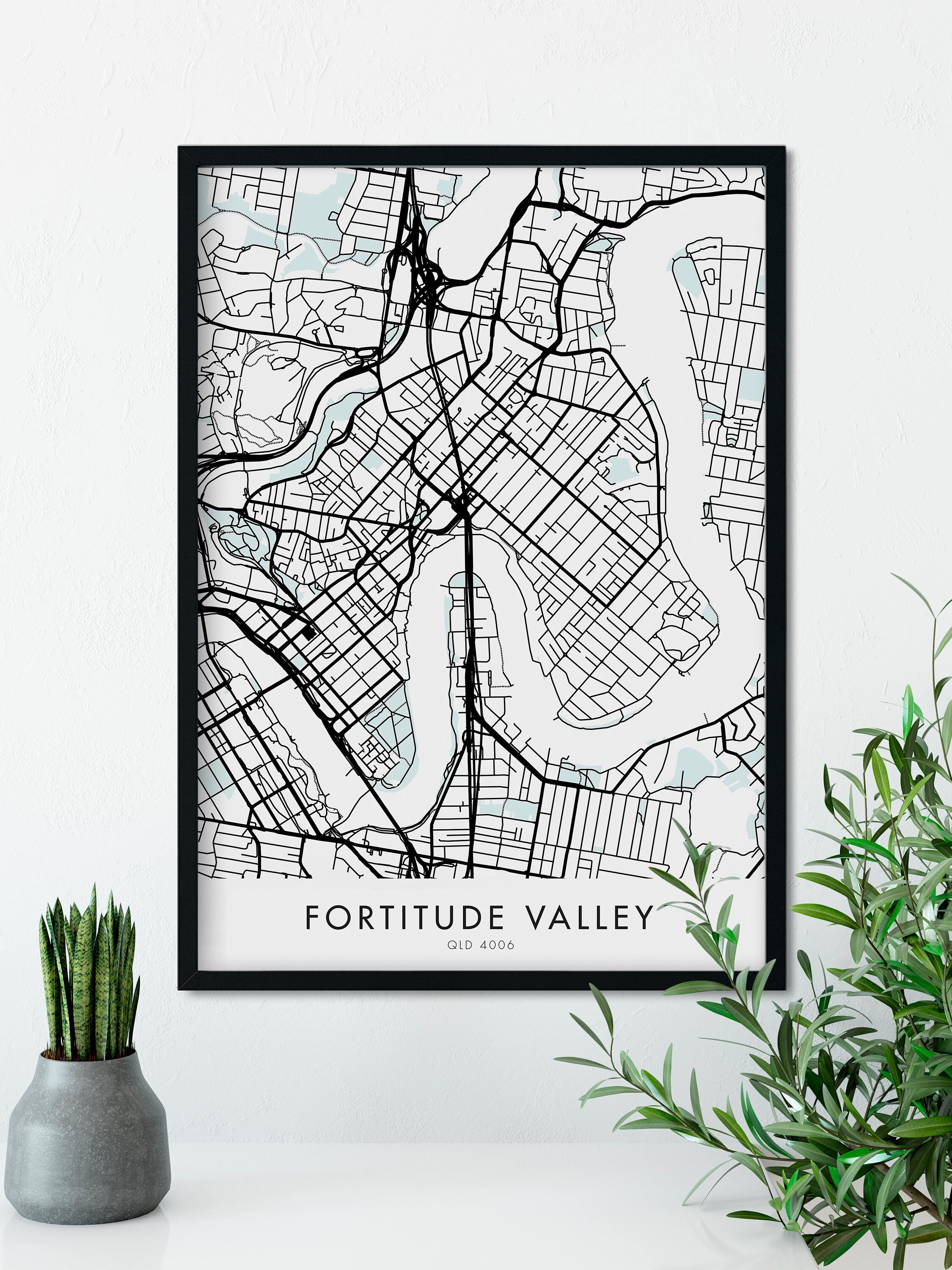 Fortitude Valley Brisbane Queensland Art City Map Print Etsy Il Fullxfull.2207185492 2ps7