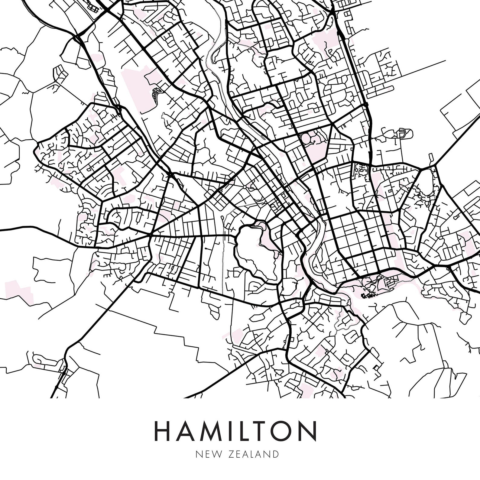 Hamilton, New Zealand City Map Print Wall Art | Print at Home | Digital ...