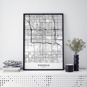 Phoenix, Arizona Art, City Map Print Wall Art | A4 A3 A2 A1