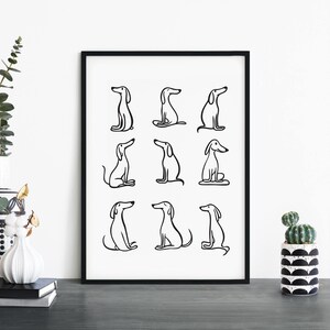 Garabatos de perros / Impresión ilustrativa de arte de pared / 4x6 5x7 A4 A3 A2 A1