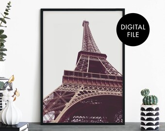 Eiffel Tower, Paris Print Wall Art | Print At Home | Digital Download File