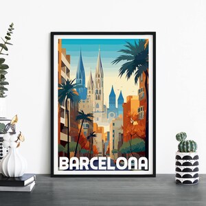 Barcelona, España / Arte ilustrativo de pared con impresión de viajes / 4x6 5x7 A4 A3 A2 A1