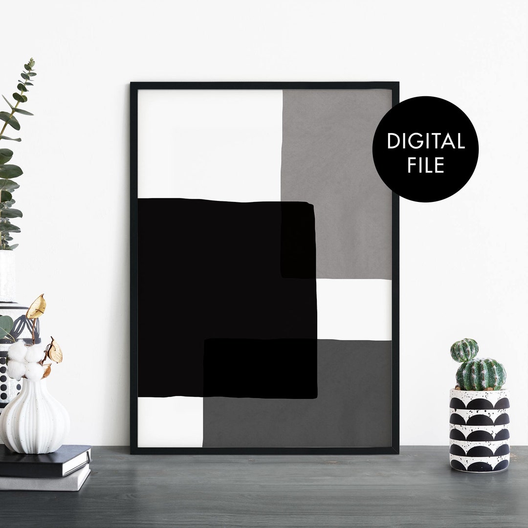 Shades of Grey Abstract Print Wall Art Print at Home Etsy Australia