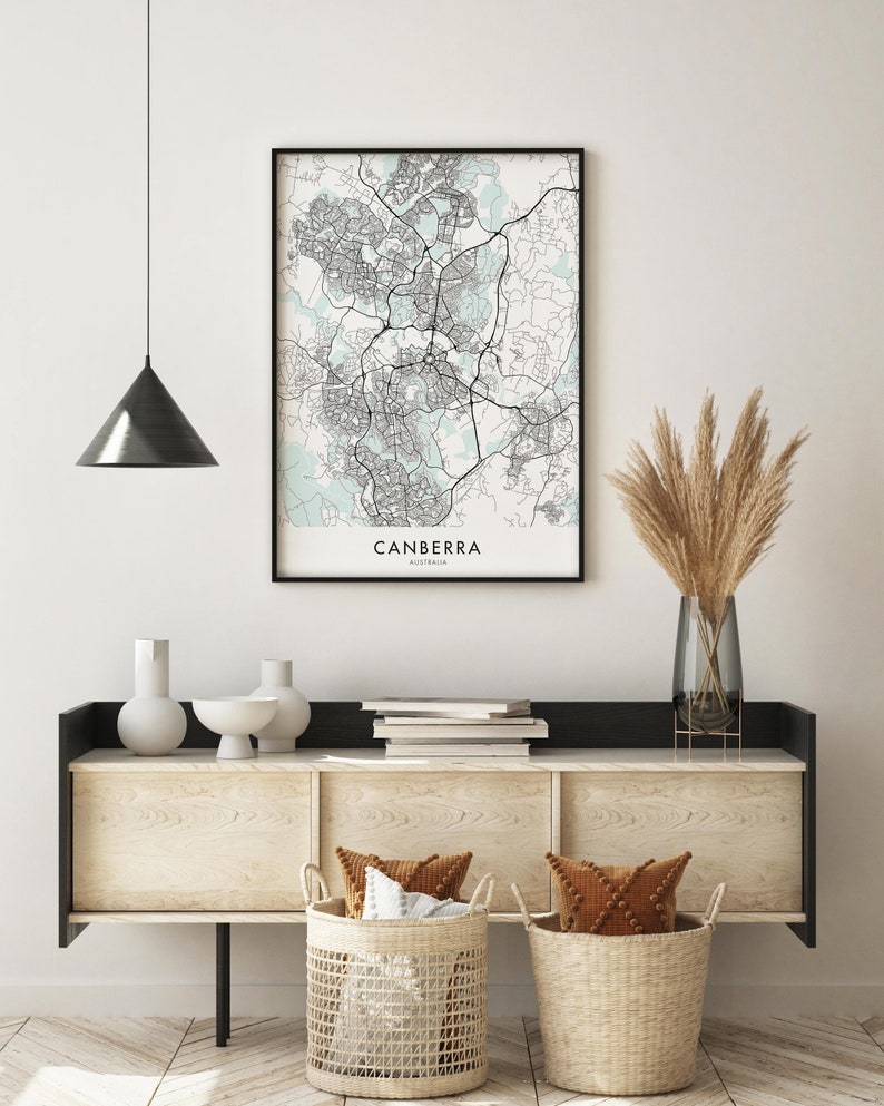 Canberra, Australia Art, City Map Print Wall Art | A4 A3 A2 A1 - Etsy ...