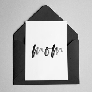 Mom Greeting Card - Birthday, Mother's Day, etc - Minimalist Script Font