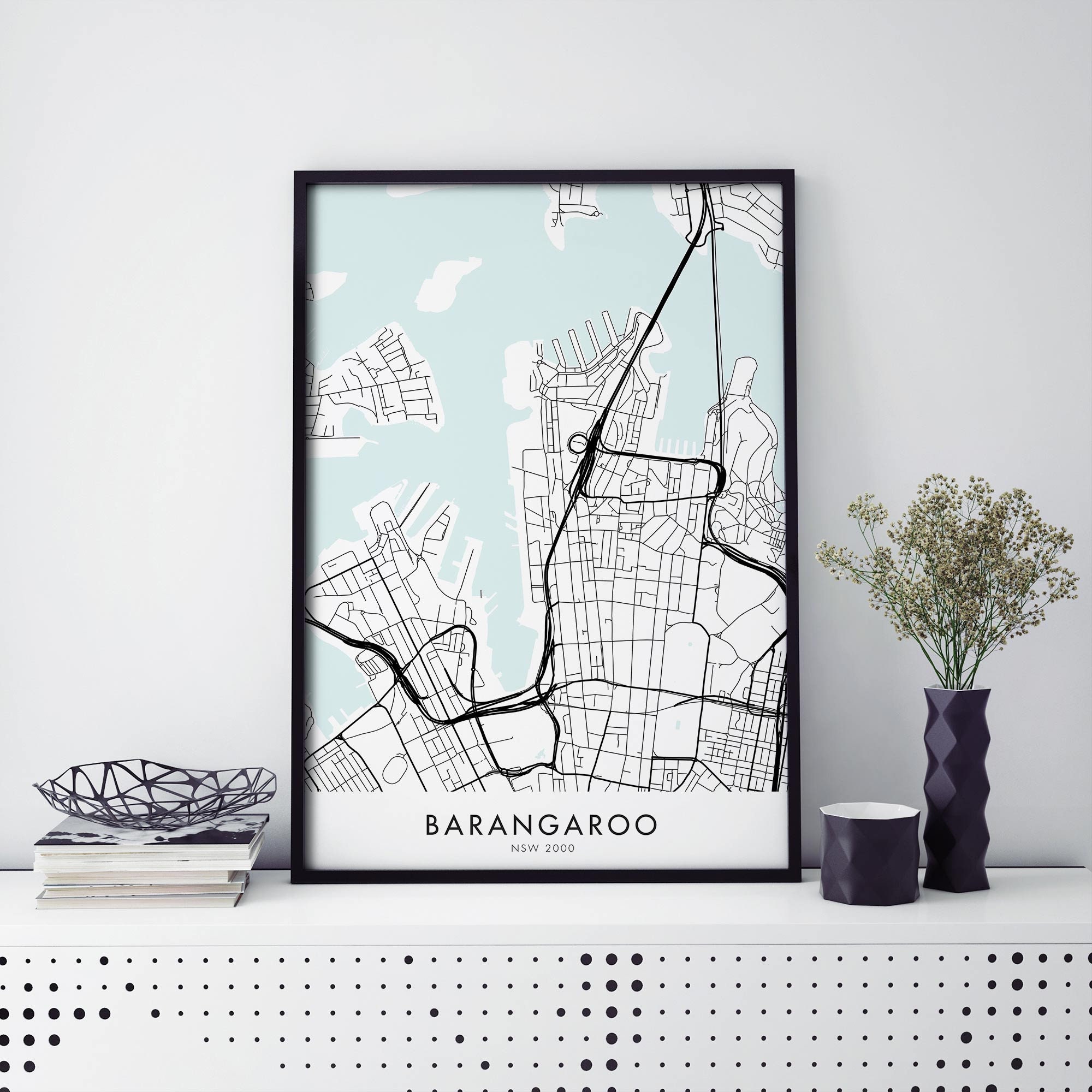 Barangaroo, Sydney, Australia Art, City Map Print Wall Art | A4 A3 A2 ...