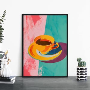 Colorido espresso ilustrativo impresión arte de pared / A4 A3 A2 A1