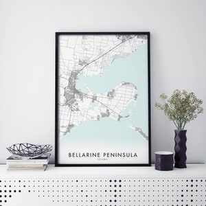 Bellarine Peninsula, Victoria, Australia Art, City Map Print Wall Art | A4 A3 A2 A1