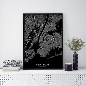 New York City Art, Stadtplan Druck Wandkunst | A4 A3 A2 A1