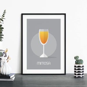 Arte de pared de impresión ilustrativa de Mimosa / 4x6 5x7 A4 A3 A2 A1
