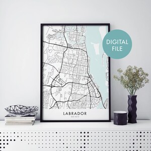 Labrador, Gold Coast, Australia City Map Print Wall Art / Print At Home / Digital Download File