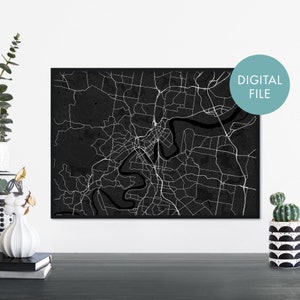 Brisbane, Queensland, Australia City Map Print Wall Art | Print At Home | Digital Download File