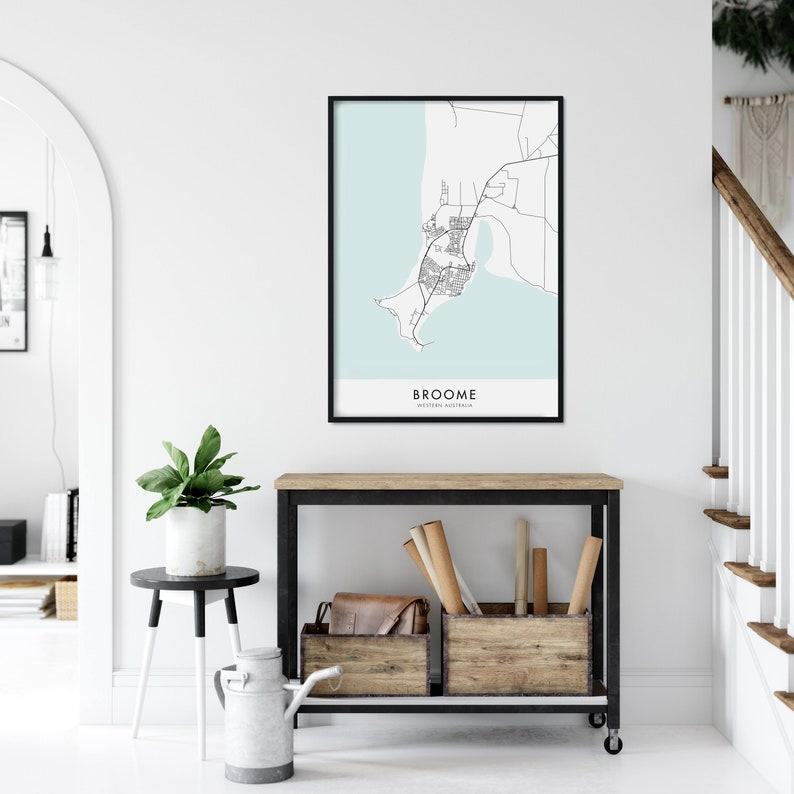 Print At Home Digital Download File Western Australia City Map Print Wall Art Broome