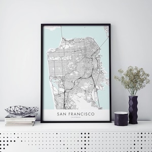 San Francisco, California City Art, Map Print Wall Art | A4 A3 A2 A1