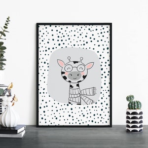 Cartel de jirafa Imprimir Arte de pared / Niños Niños Niños Niñas Guardería Dormitorio / A4 A3 A2 A1