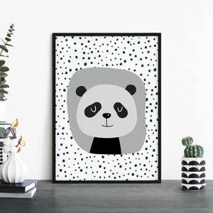 Panda Poster Print Arte de pared / Niños Niños Niños Niñas Guardería Dormitorio / A4 A3 A2 A1