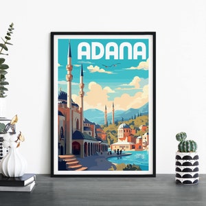Adana, Turquía / Arte ilustrativo de la pared de la impresión de viajes / 4x6 5x7 A4 A3 A2 A1