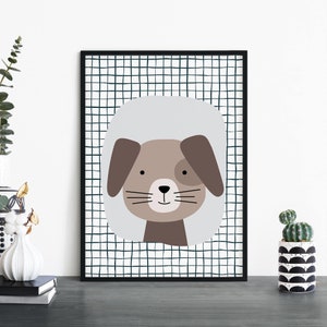 Dog Poster Print Arte de pared / Niños Niños Niños Niñas Guardería Dormitorio / A4 A3 A2 A1