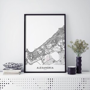 Alexandria, Egypt Art, City Map Print Wall Art | A4 A3 A2 A1